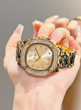 Cacaxi 轻奢豹纹方形手表小众高级感女表潮流女士手表 A269