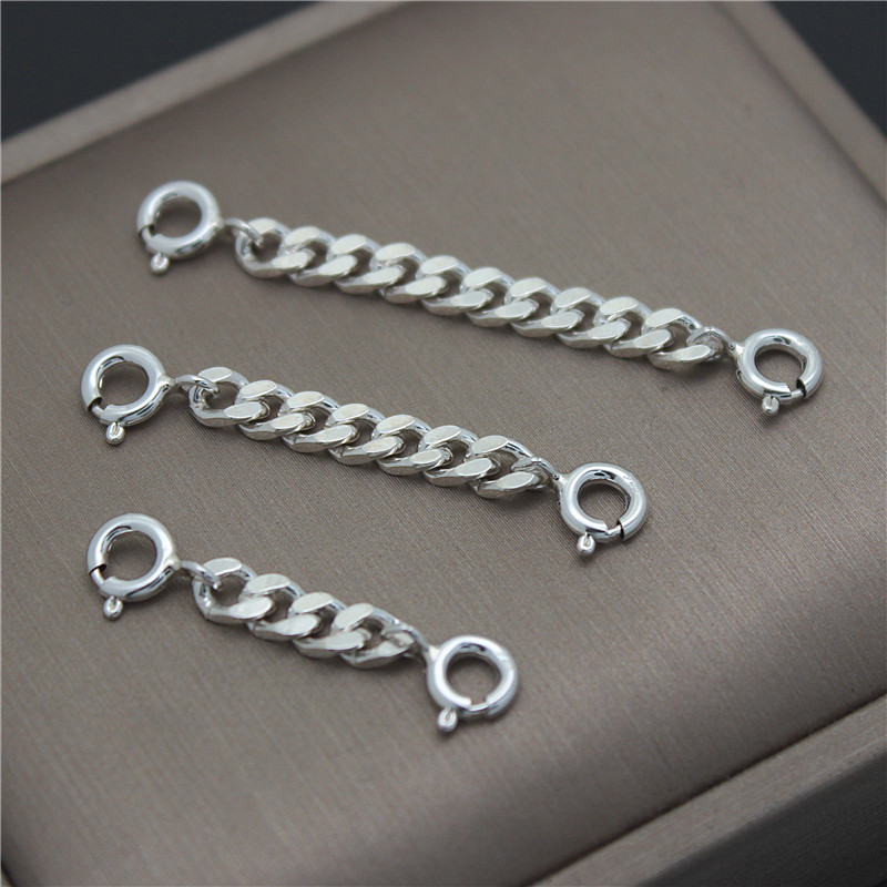 925纯银项链延长链双扣弹簧扣链条4mm古巴马鞭链男士手链加长链,饰品/流行首饰/时尚饰品新,链条,淘宝优惠券,粉丝福利购,淘宝优惠卷