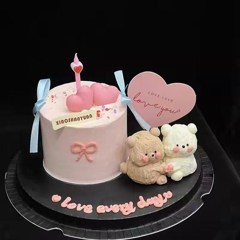 2.14情人节可爱抱抱熊蛋糕装饰摆件爱心love卡片情侣纪念日装扮,节庆用品/礼品,蛋糕/烘焙装饰用品,淘宝优惠券,粉丝福利购,淘宝优惠卷