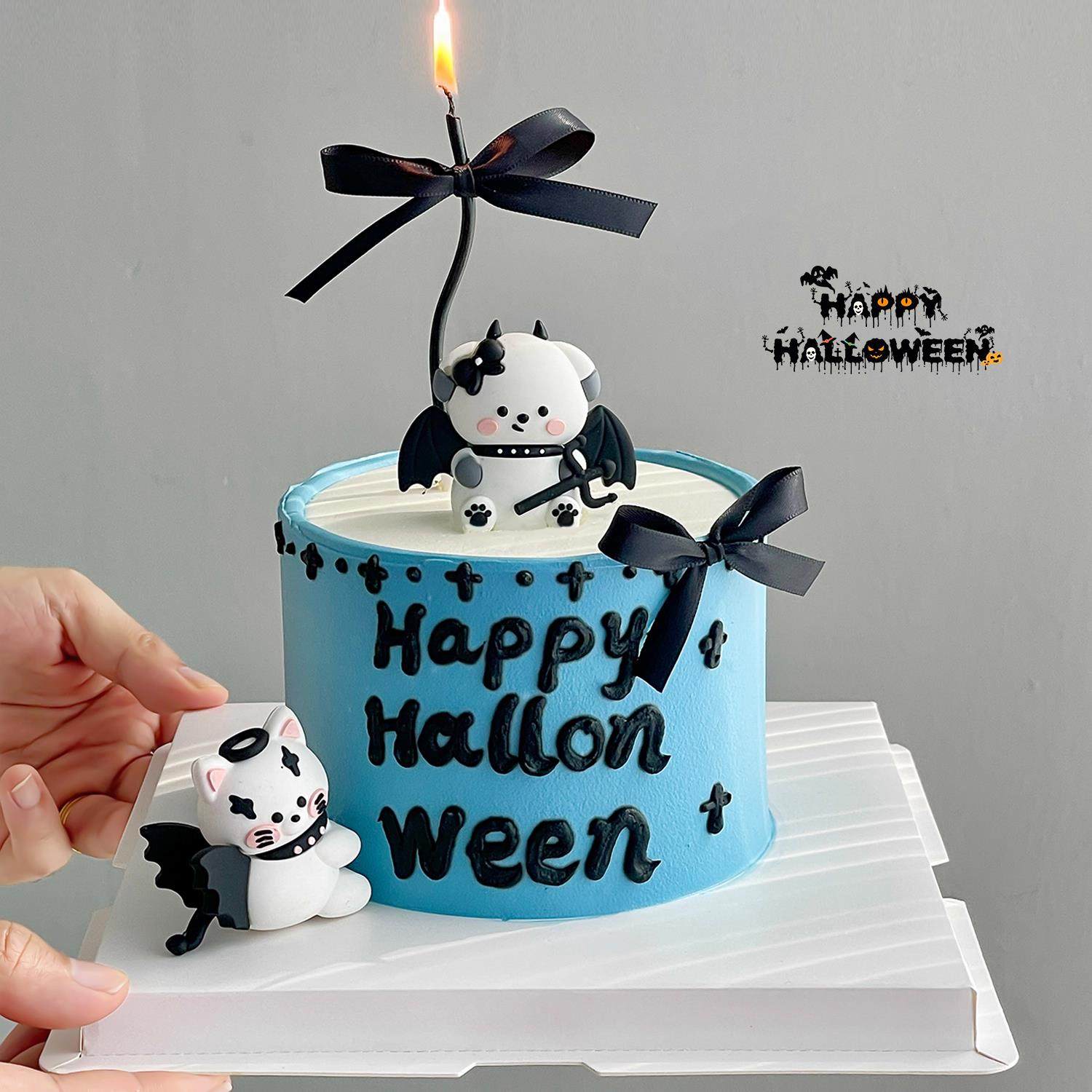 2025万圣节蛋糕装饰品立体恶魔小狗猫咪摆件蝴蝶结丝带装扮插件,节庆用品/礼品,蛋糕/烘焙装饰用品,淘宝优惠券,粉丝福利购,淘宝优惠卷