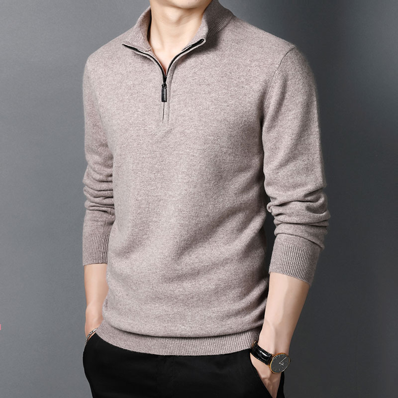 半高拉链常规款商务风套头青春活力针织衫/毛衣