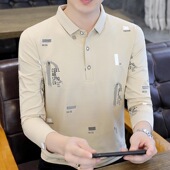 春秋装 季 2023新款 长袖 商务休闲打底衫 男士 翻领男装 上衣 t恤polo衫