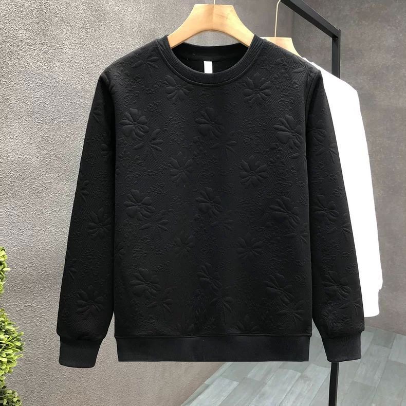 长袖+圆领+提花+秋冬款+休闲卫衣