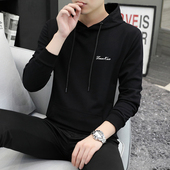 外套宽松纯棉帽衫 卫衣男连帽ins潮牌余文乐春秋潮流简约大码 薄款