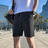 夏天外穿冰丝速干沙滩裤 高级感条纹短裤 五分裤 男士 男夏季 痞帅修身