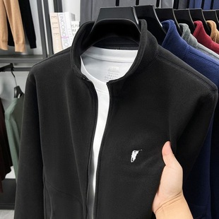 卫衣时尚 秋冬季 外套男士 立领手抓绒开衫 运动上衣户外休闲夹克 新款