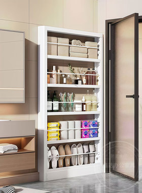 浴室门后置物架卫生间超薄储物架免打孔家用窄款落地多层收纳架