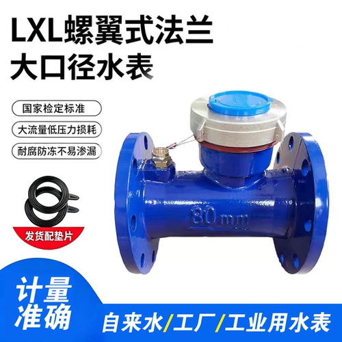 高精度LXL螺翼湿式国标大口径冷热自来工业防冻出租法兰机械水表