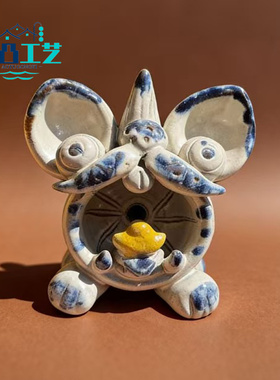 凹凸工艺云南巍山非遗瓦猫摆件