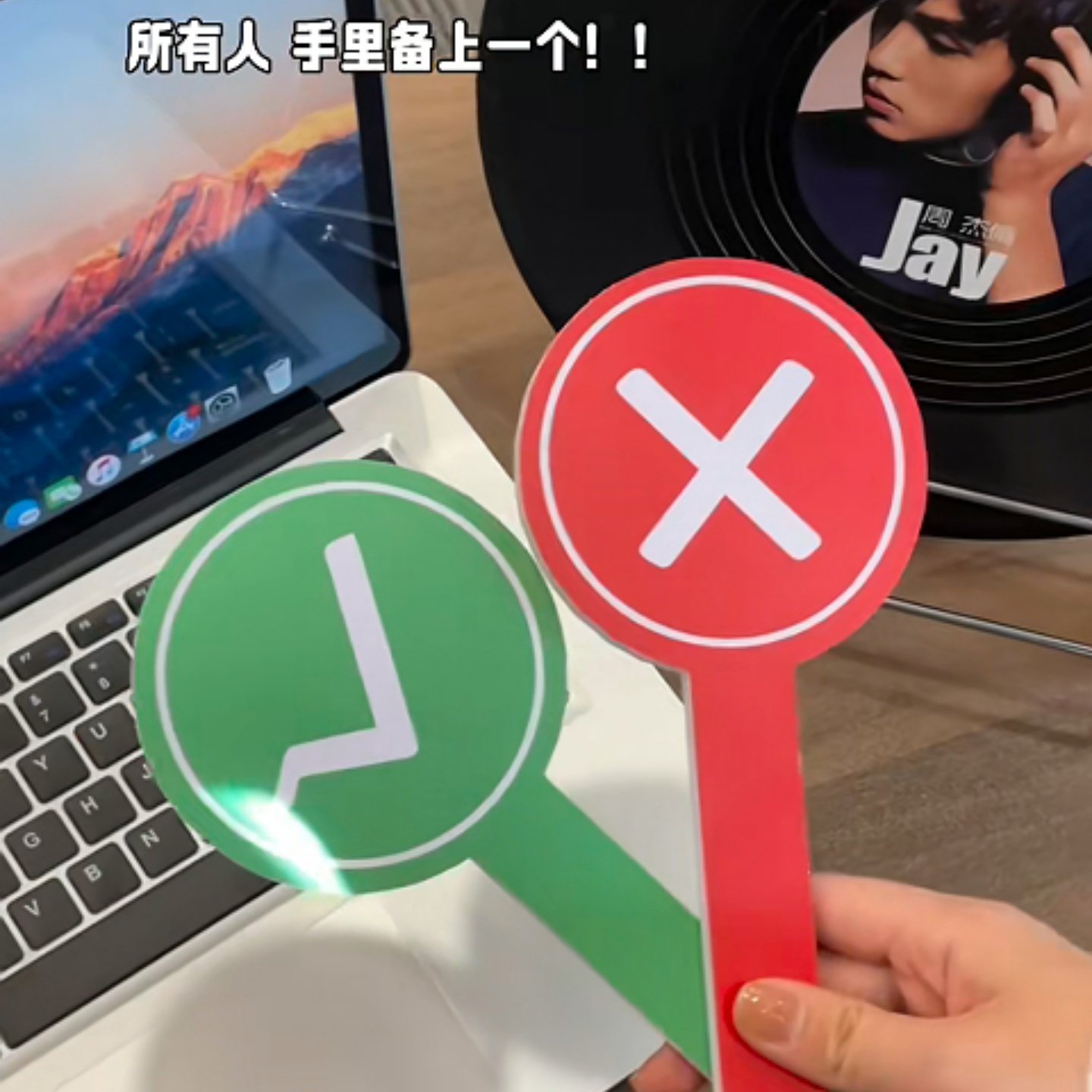 举牌对错牌应援神器批判对错双面手举牌应援棒举手表决桃黑黑应援