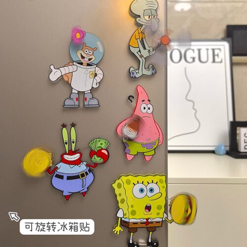 海绵宝宝派大星旋转亚克力冰箱贴