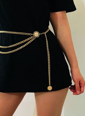 Waist Hip Waistband Body Chain Women Retro Belt long High