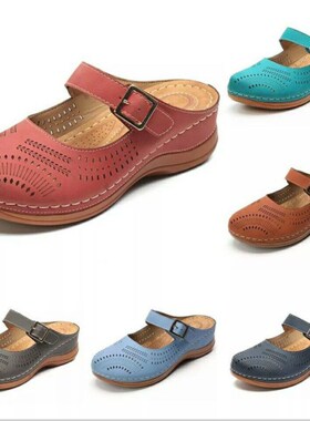 拖鞋2020新款跨境wish亚马逊爆款欧美大码女士凉鞋坡跟休闲女鞋43