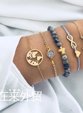 women's fashion accessories heart bracelet lady jewelry 套装
