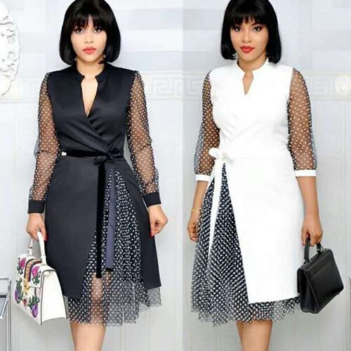African fat woman fashion print dress party dress拼接连衣裙