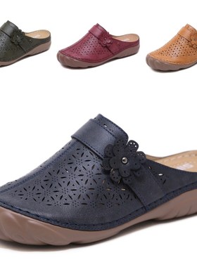 women retro boat shoes summer flat sandals big size 44 女鞋