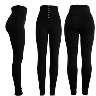 waist high black trousers casual leggings hip Female