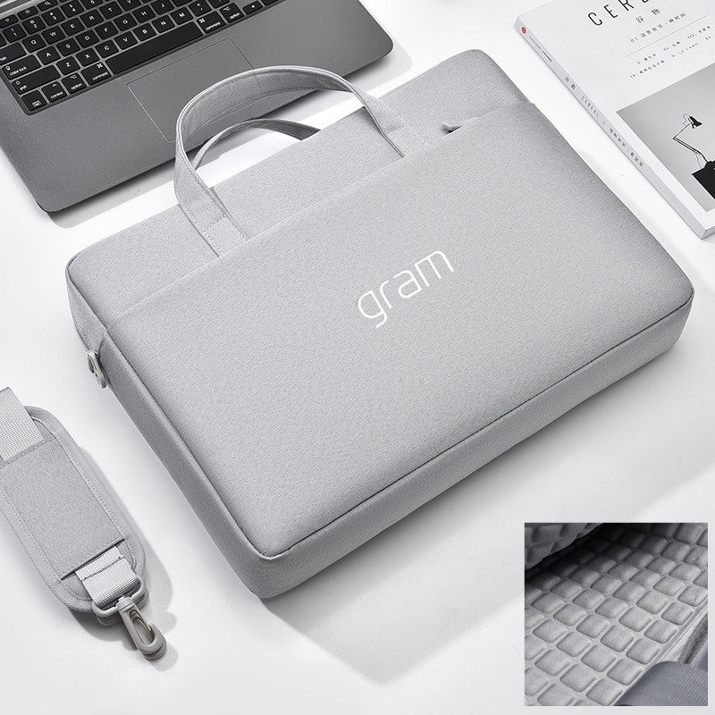 适用LG gram Pro 16英寸轻薄笔记本电脑包15.6寸大容量气囊防震手提袋gram Style 14 17英寸单肩包男女