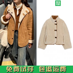 6318254 秋冬季 羊羔抓绒毛双面两面穿夹克外套 女装 704 新品