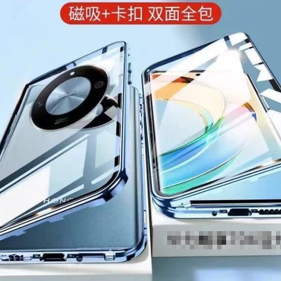 适用华为畅享70X活力版手机壳新款防摔双面玻璃磁吸卡扣镜头膜全包畅享70x超薄透明钢化外壳膜一体保护套男女