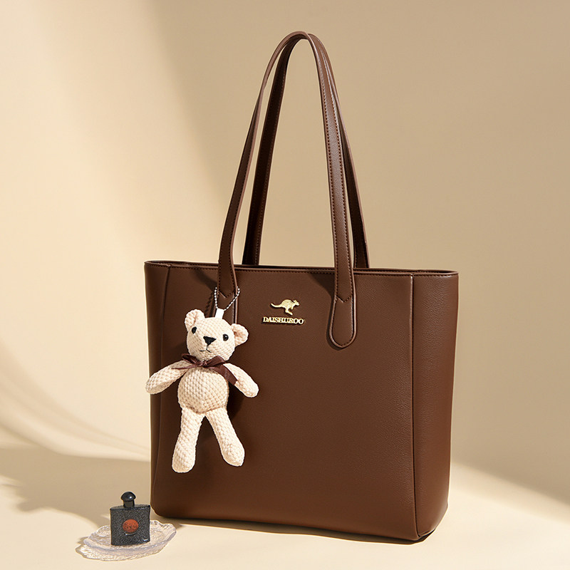 袋鼠正品女士单肩包2025新款真皮时尚妈妈包百搭大容量中年托特包