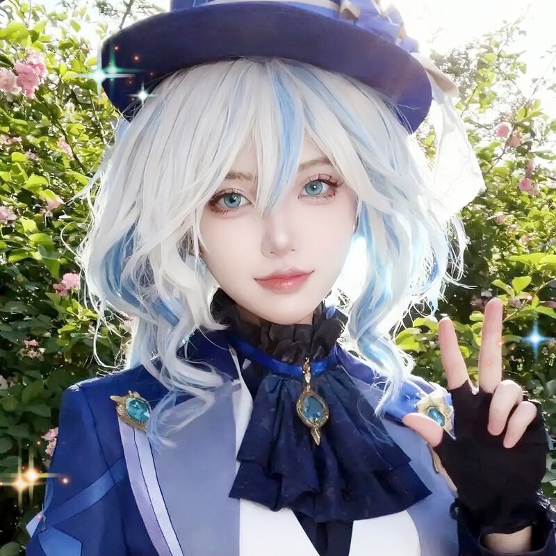 原神cos服芙宁娜儿童cos套装芙卡洛斯cosplay假发周边女角色鞋子