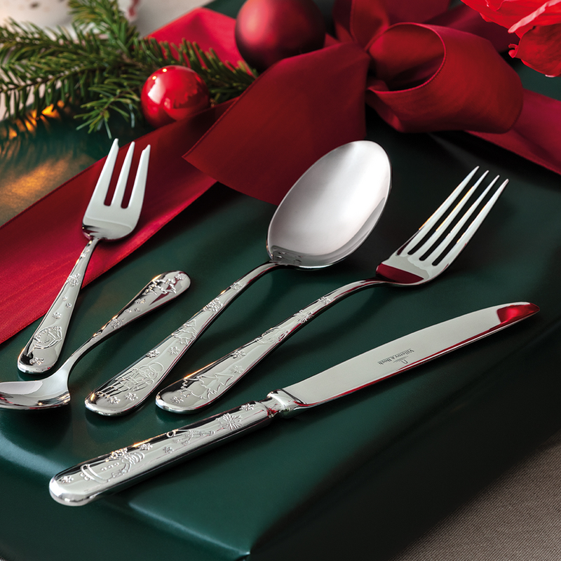 villeroyboch德国唯宝进口圣诞逸趣系列不锈钢西餐刀叉勺套装家用
