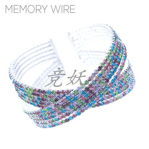 美国代购Western Fashion西方时尚流行首饰5排水钻交叉设计手镯