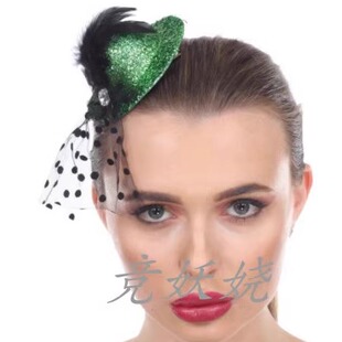 美国代购Wester Fashion带面纱的闪亮小顶发夹狂欢节头饰配饰发饰