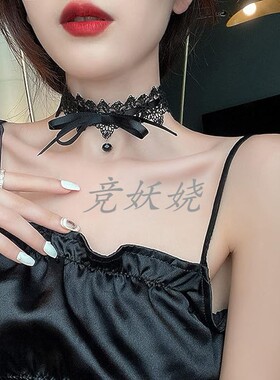 美国代购水晶吊坠蝴蝶结颈链