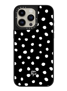 MIAIKOSS/妙吻联名明星同款白色波点不规则适用iPhone15Promax苹果17手机壳潮牌14防摔套13个性12女16磁吸版