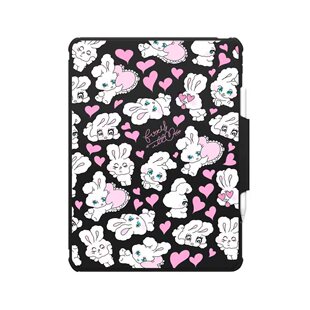 Pro11寸平板电脑mini7 6保护套ipad10 11代防摔壳卡通air5 翻盖旋转折叠支架爱心小兔子适用苹果iPad