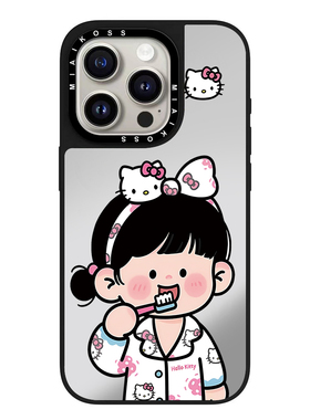 MIAIKOSS/妙吻联名可爱小女孩早上好找妈妈适用iPhone16Promax苹果手机壳15潮牌14防摔套13个性12女17磁吸