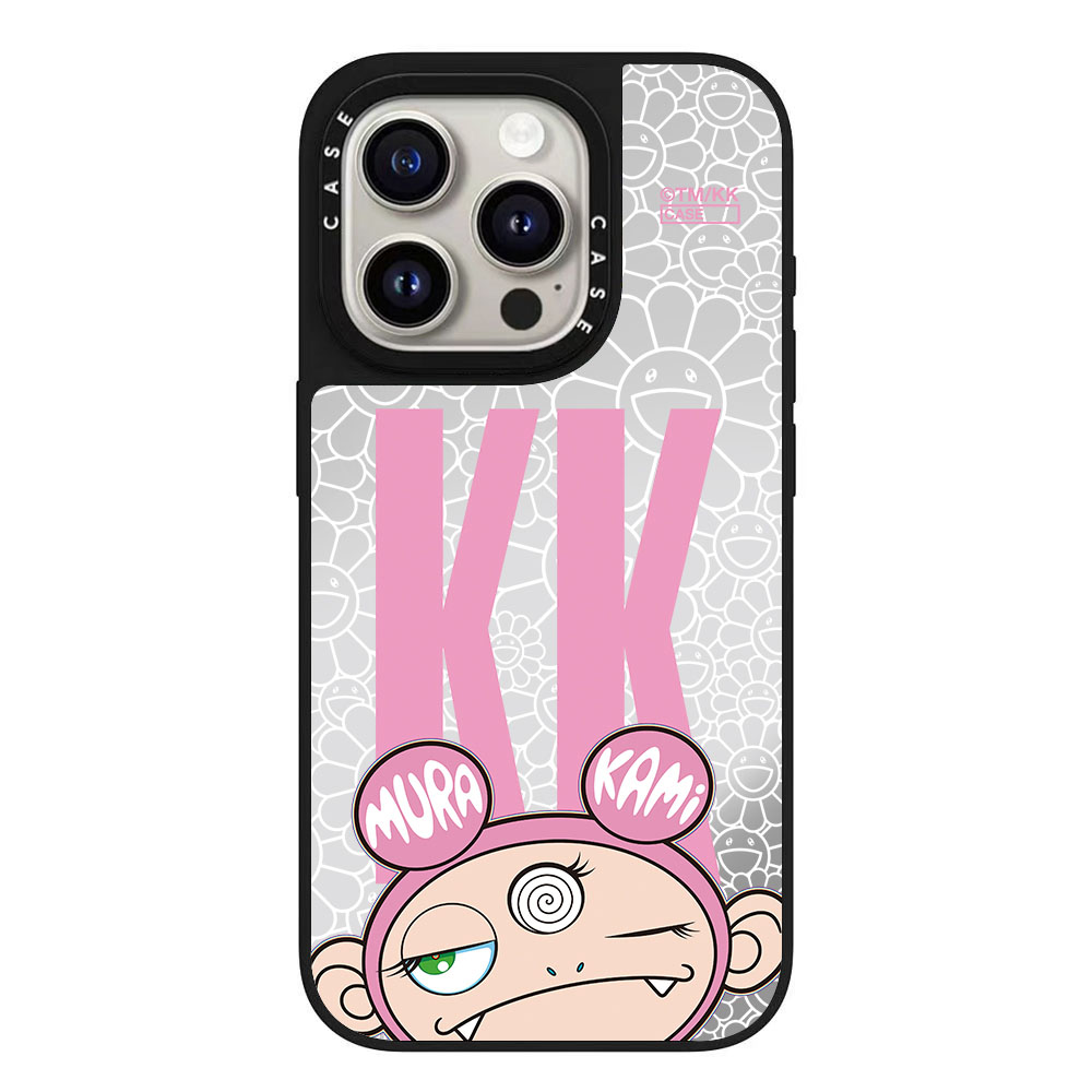 CASE联名村上隆KAIKAI AND KIKI粉线条公仔适用iPhone16Promax苹果手机壳15潮牌14防摔套13个性12女17磁吸版