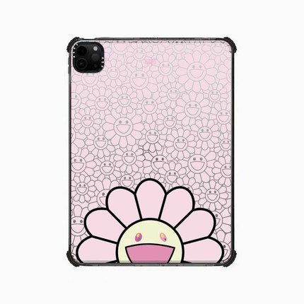 MIAIKOSS粉色笑脸太阳花粉底满印适用苹果iPad Pro11寸平板电脑mini7/6保护套ipad10/11代防摔壳13/12.9 air8