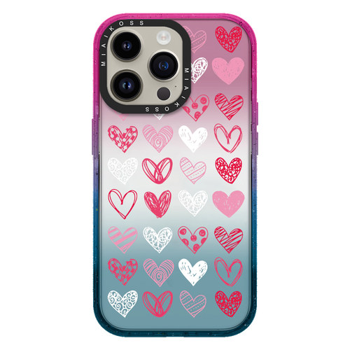 MIAIKOSS/妙吻棉花糖色联名涂鸦线条爱心适用iPhone16Promax苹果手机壳15潮牌14防摔套13个性12女11艺术磁吸