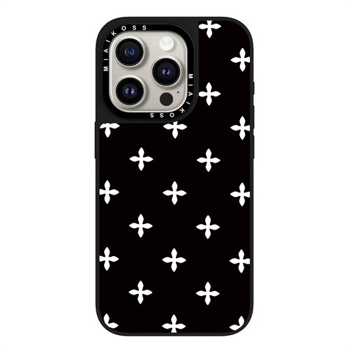 MIAIKOSS/妙吻黑镜联名黑花园白十字花适用iPhone18Promax苹果17手机壳15潮牌14防摔套13个性12女16创意磁吸
