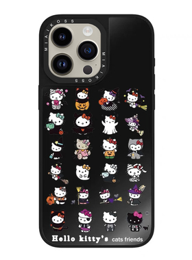 联名HelloKitty万圣节KT黑色凯蒂猫适用iPhone16Promax苹果17手机壳15潮牌14防摔套13个性12女11创意磁吸精致