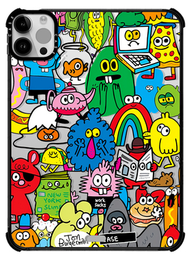 CASE联名满印小怪兽适用苹果iPad Pro12.9寸平板保护套2024 Air第3/4/5/6/7代11寸2025卡通可爱防摔壳mini6/7