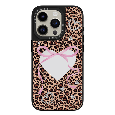 联名丝带钻石豹纹镂空爱心适用iPhone16Promax苹果17手机壳15潮牌14防摔套13个性12女11创意磁吸版艺术家精致