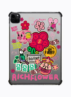 联名有钱花新年发发发适用苹果iPad Pro11寸平板电脑mini7/6保护套ipad10/11代防摔壳13/12.9mini卡通A16创意