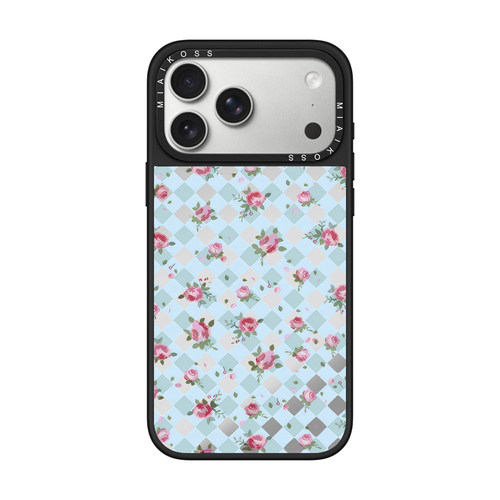 MIAIKOSS/妙吻联名春日绽放蓝色格子花卉适用iPhone17Promax苹果16手机壳15潮牌14防摔套13个性12女11磁吸版