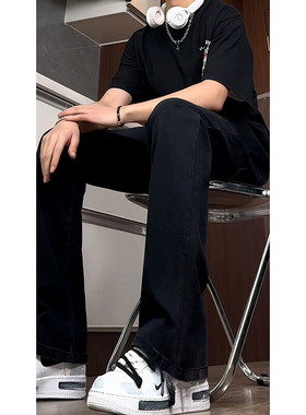 B221 美式ins高街暗黑纯色修身弹力牛仔裤 LK24160-潮E30 潮49
