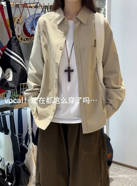 【网图】B221美式ins高街百搭纯棉长袖衬衫外套 SY2558-潮E32潮58