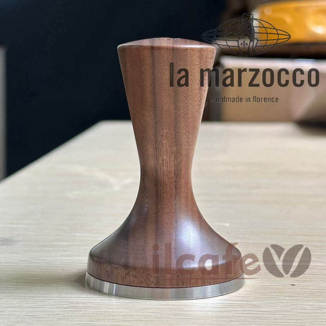 意大利辣妈lamarzocco咖啡机周边胡桃木不锈钢平底58mm咖啡压粉锤