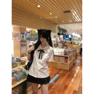 【优等生小姐】JK制服刺绣衬衫奶白色衬衣开襟古巴领学院风基础款