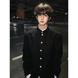套装 青少年商务质感 诘襟外套大学生毕业西服立领中山装 dk制服西装