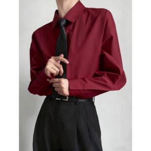 dk制服衬衫 衬衣中性风长袖 时尚 高级纯色免烫大学生公务员 商务正装