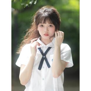 台湾校服衬衫师大附中刺绣衬衣写真拍照学院风JK制服百褶裙套装女