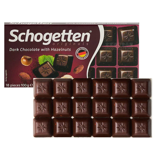 丝格德Schogetten榛仁黑巧克力德国进口榛果100g18颗美可馨斯格登